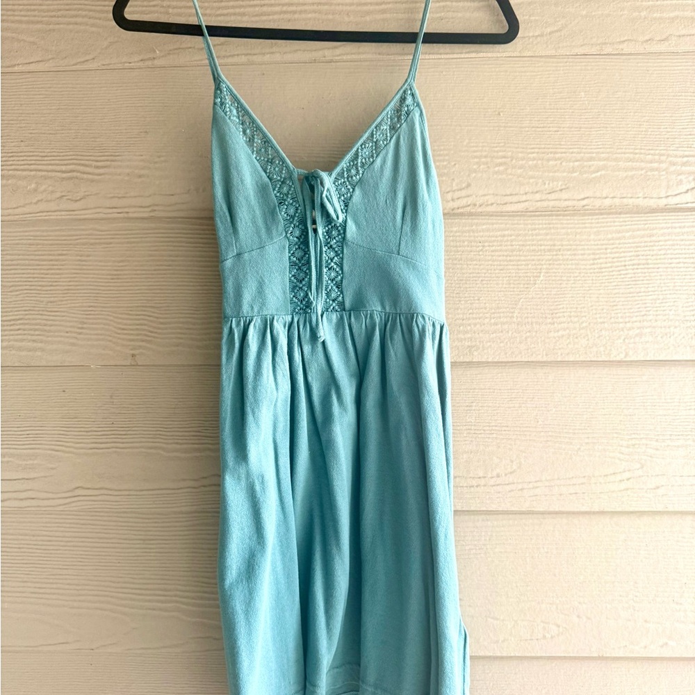Roxy Blue/Green Smocked Dress